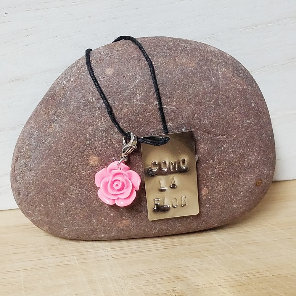 Selena inspired rose charm necklace